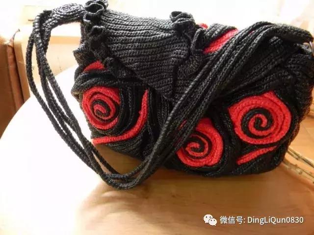 塑料袋编拖鞋,毛线编织浴花袋