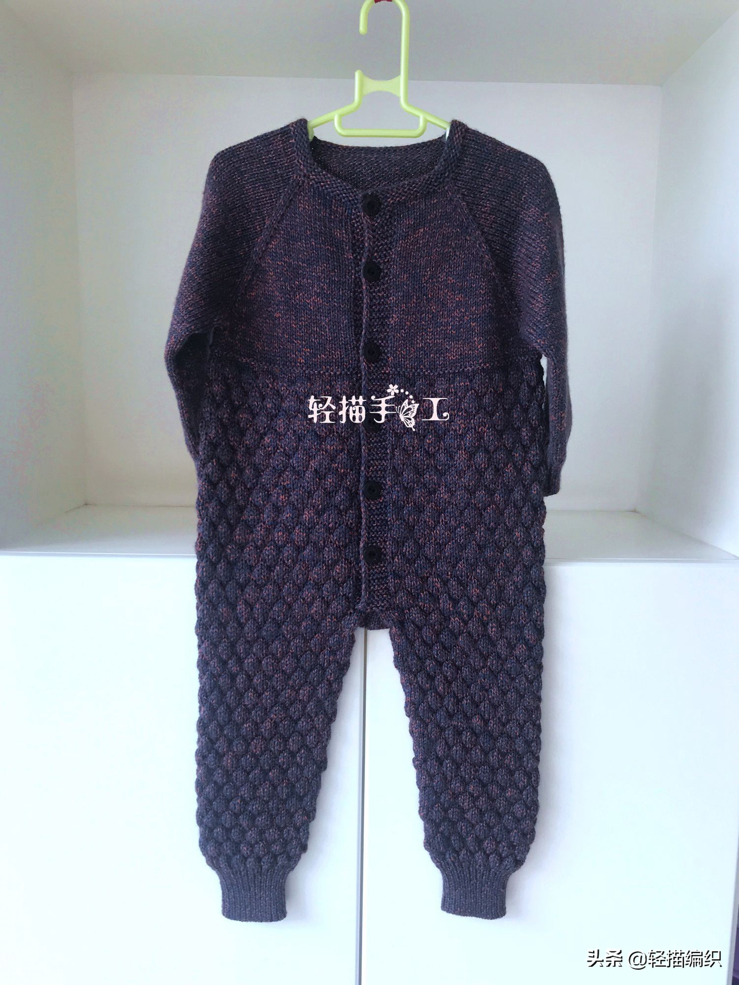 宝宝连体衣从上往下的编织方法,从上往下织连体毛衣编织教程