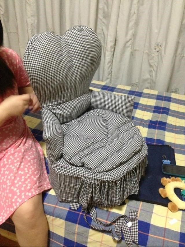 旧奶粉罐改造成小沙发,2个奶粉罐改造花架