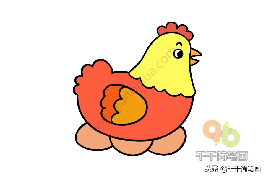 画大公鸡和小鸡的简笔画,大公鸡的多种简笔画