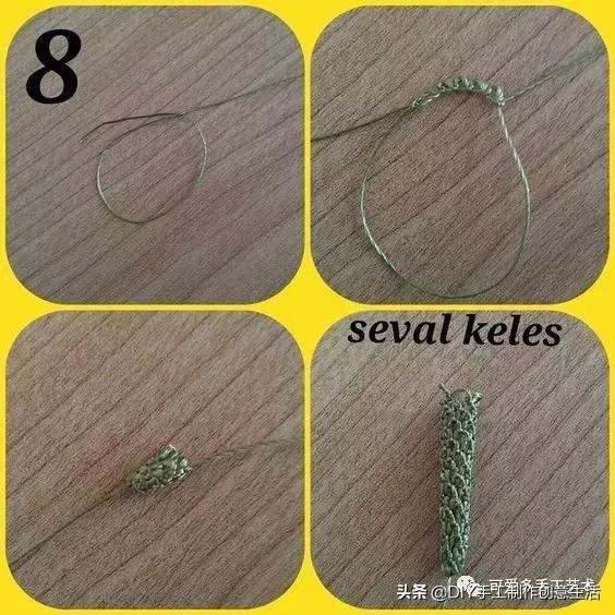 只是用针穿上了线不断绕圈打结,做出来的仿真花竟然比钩的还好看