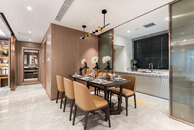 轻奢极简铝框玻璃门图片,玻璃门高级感装饰