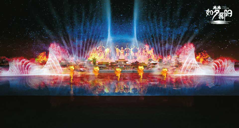 如梦晋阳水上秀,如梦晋阳湖水上演艺