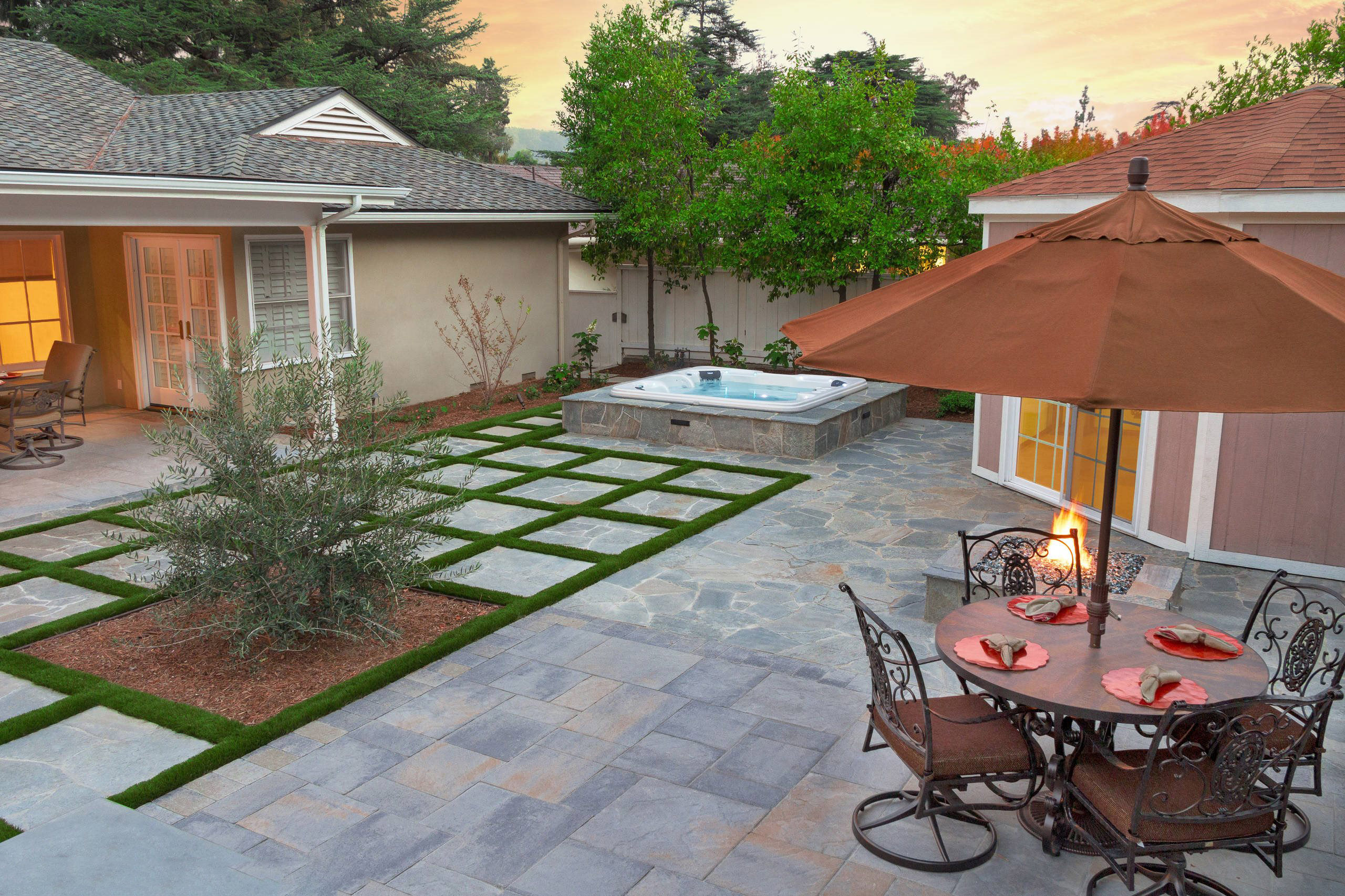 庭院石板如何铺,1.2米庭院路石板铺设效果图