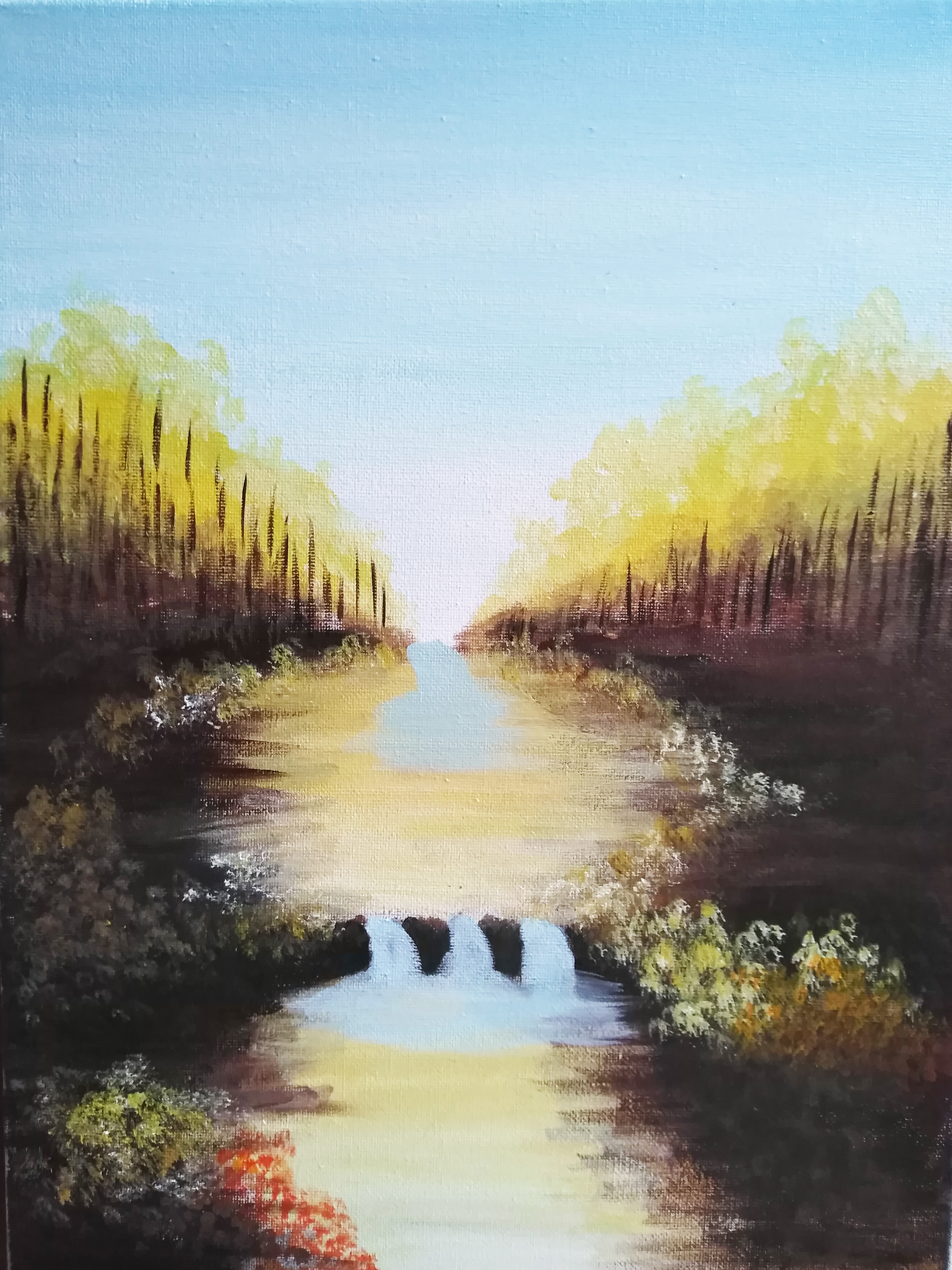 简单丙烯画高级感,丙烯水粉简单装饰画入门