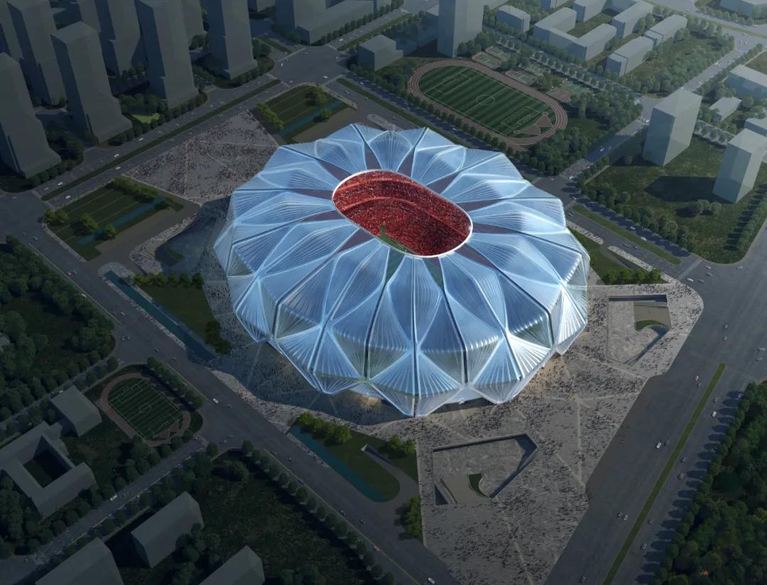 广州恒大莲花足球场,广州恒大足球场建造图