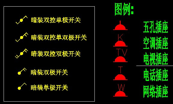 cad空调插座符号,cad平面插座开关布置图怎么画