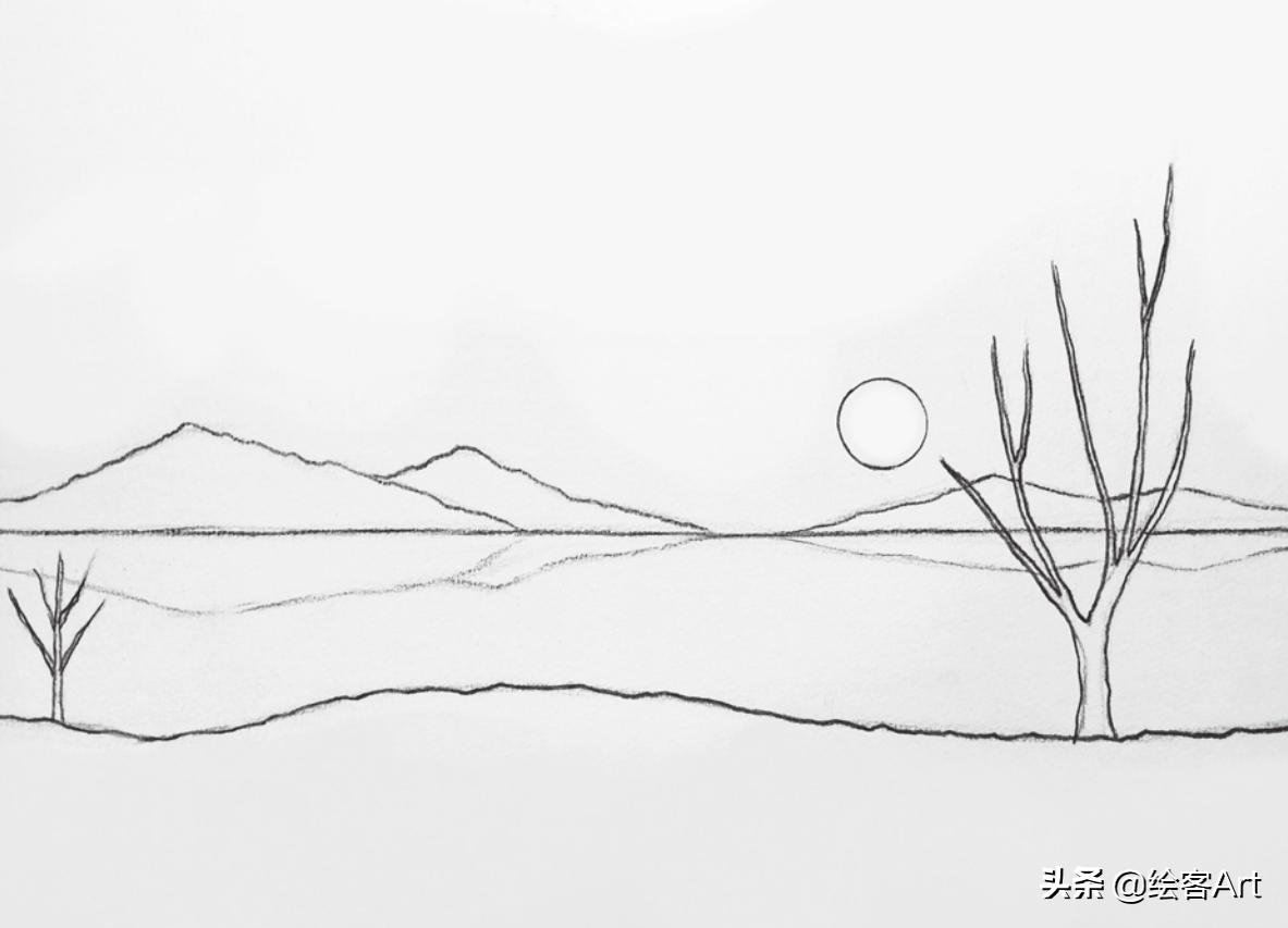 炭笔如何一笔画出渐变绘画技巧,炭笔风景教学