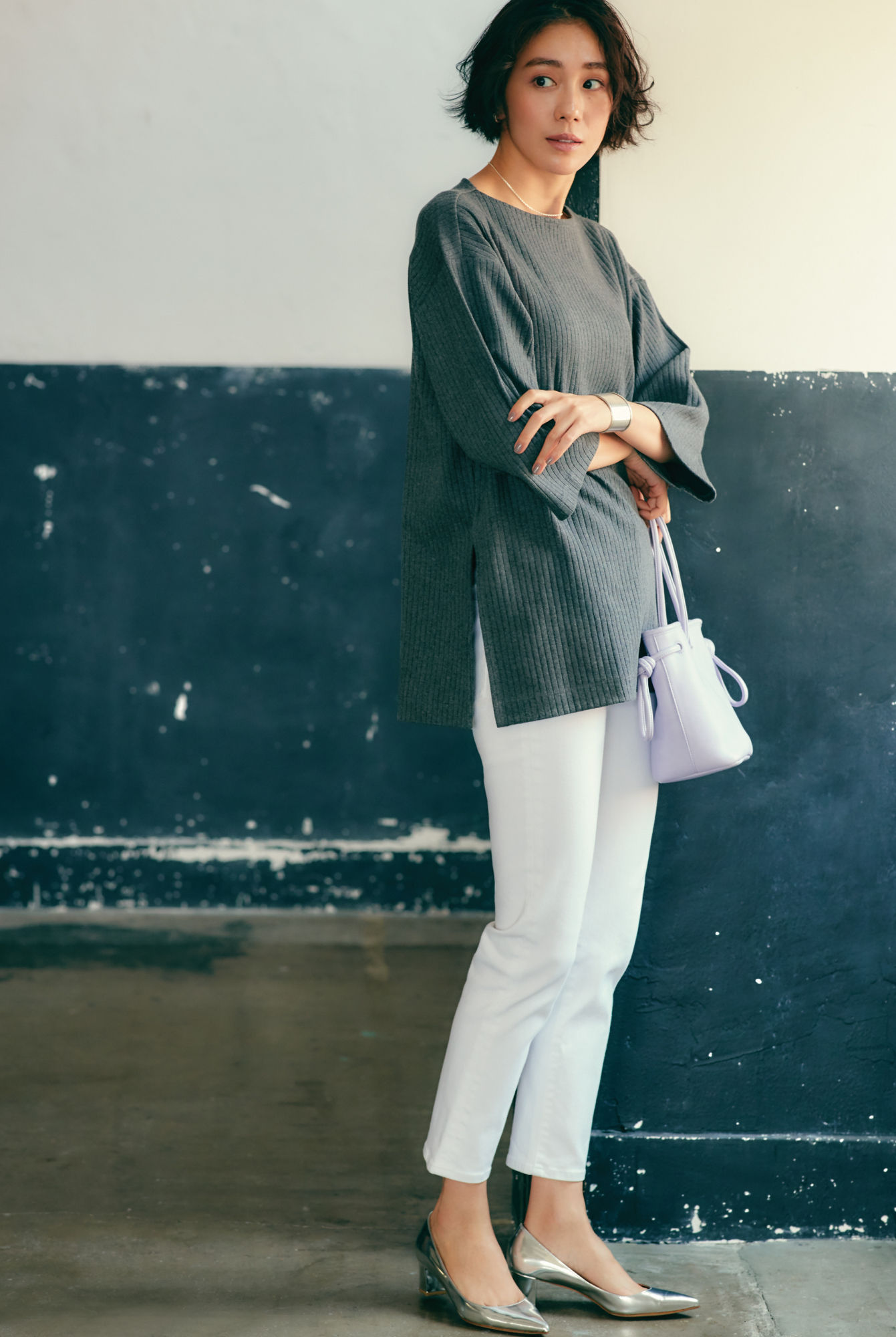 秋冬穿搭给人高级感的颜色搭配,针织罗纹套装怎么搭配