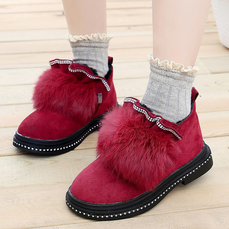 「童鞋」儿童加绒时尚保暖短靴/090081