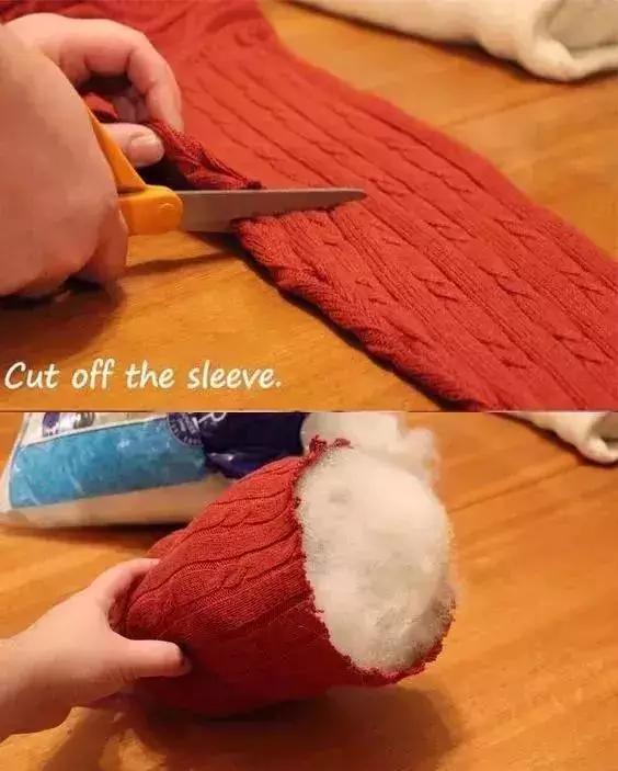 旧毛衣手工针织帽,旧毛衣改袜子帽子手套