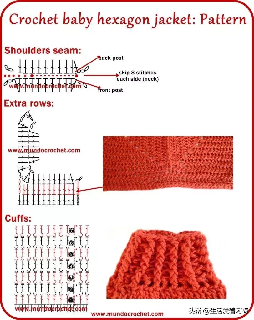 钩织冬季儿童毛衣图解,儿童内搭毛衣钩织教程完整版