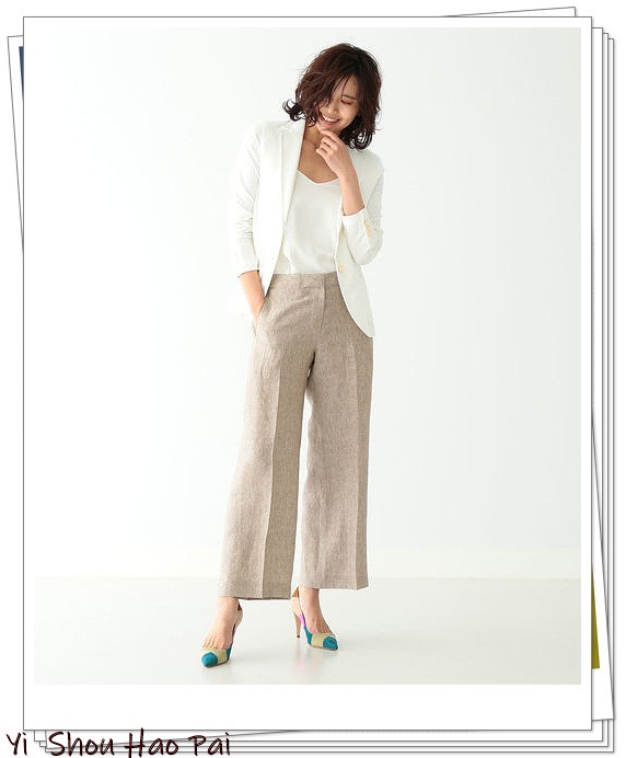 夏季亚麻宽松洋气7分裤,亚麻棉牛仔直筒裤穿搭