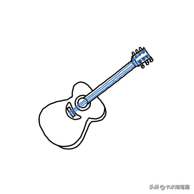 吉他怎么画简笔画步骤简单图文,吉他怎么画简笔画