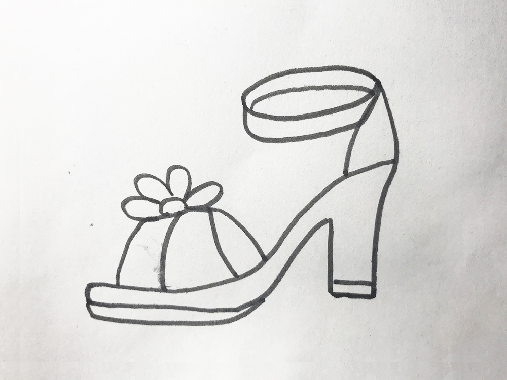 高跟鞋简笔画简单又好看,图画高跟鞋简笔画彩色