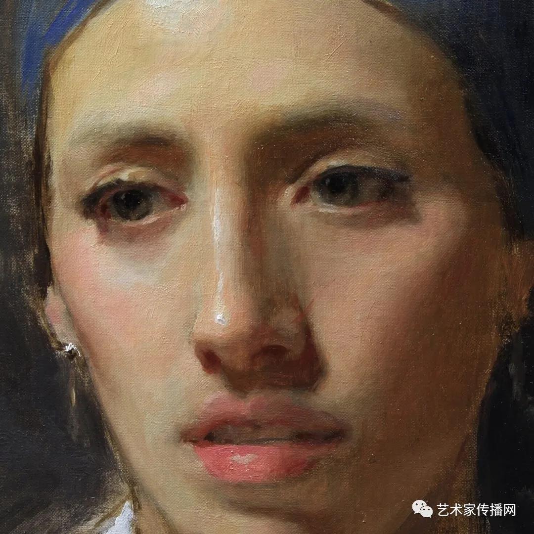 美国写实油画大师作品欣赏,写实油画中国女肖像脸部调色技巧