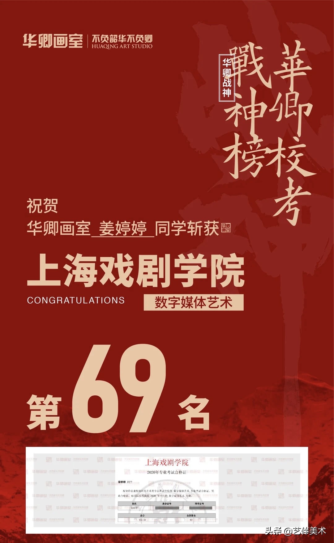 华卿画室—上戏四冠王专访“我想告诉您，我一定不会让您失望的”