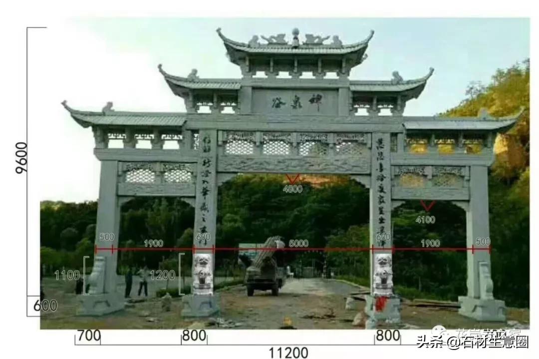 石牌坊石雕图片大全,各样式的石牌坊