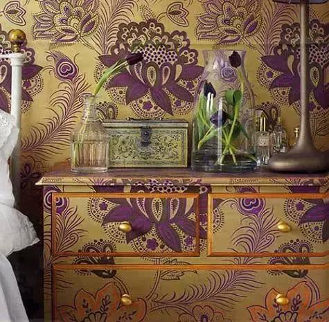 用墙纸贴旧柜子效果图 (自粘家具翻新墙纸)