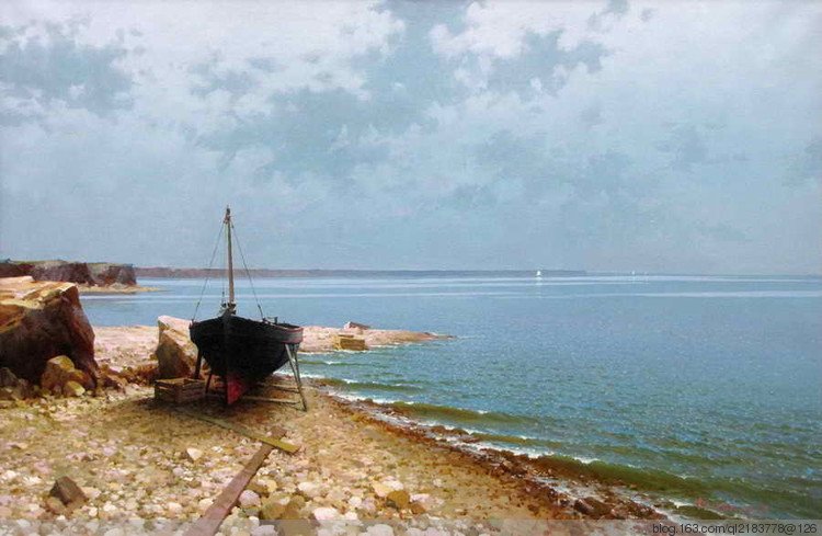 俄罗斯画家画水风景,俄罗斯远山风景油画100幅