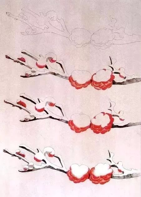 工笔梅花的分染上色教程,工笔梅花的10种设色技法收藏起来