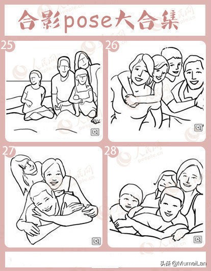 九张集体照片摆pose图片,聚会拍照姿势怎么摆5个人