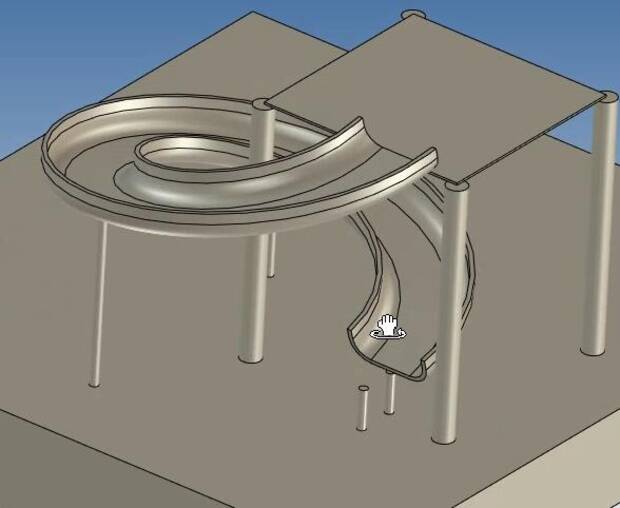 caxa3d实体设计滑梯,caxa三维球旋转教学