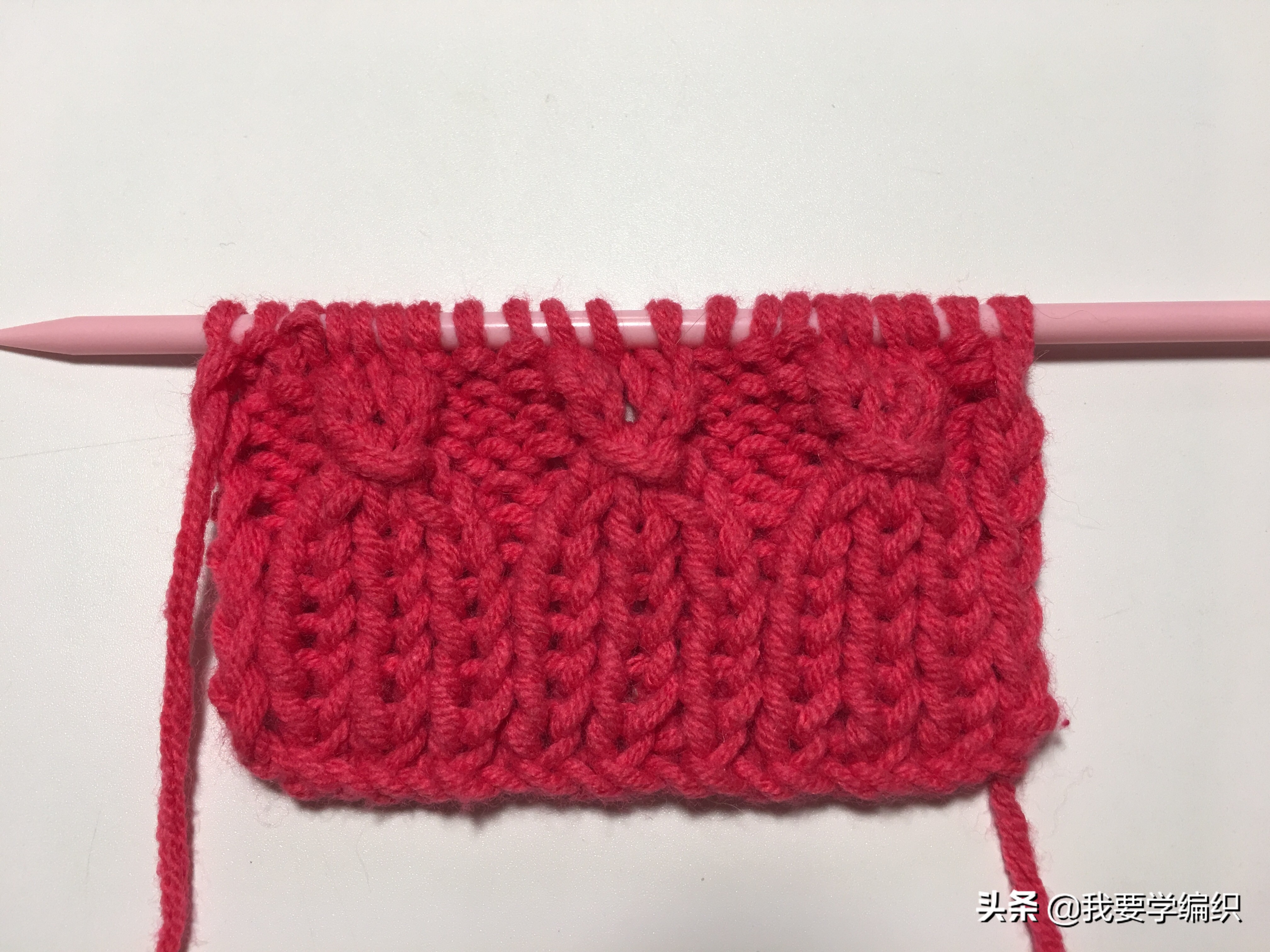 灯笼花底边编织教程,棒针编织大红灯笼教程