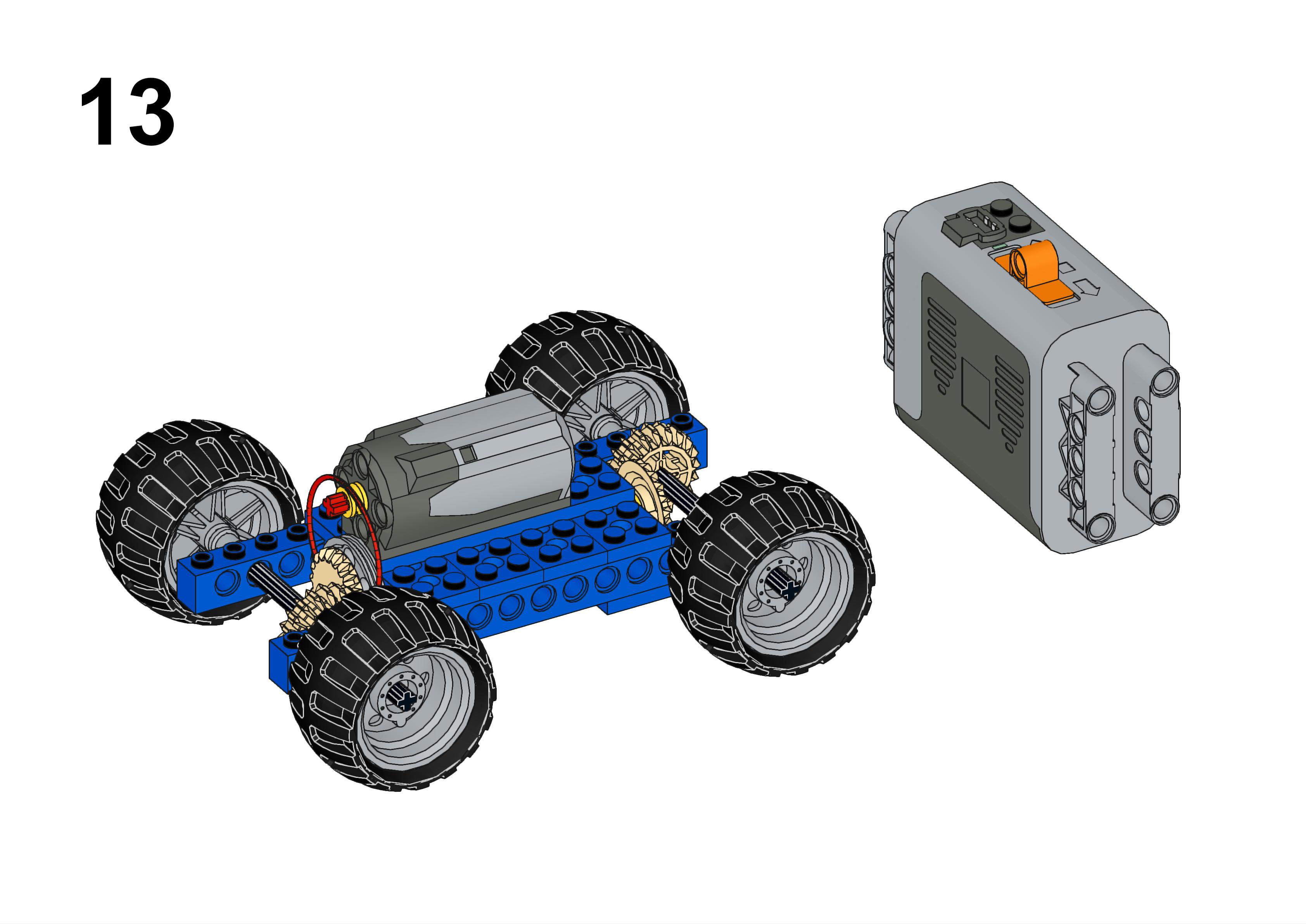 用乐高9686做一辆四驱车,乐高9686小颗粒四驱车搭建教程
