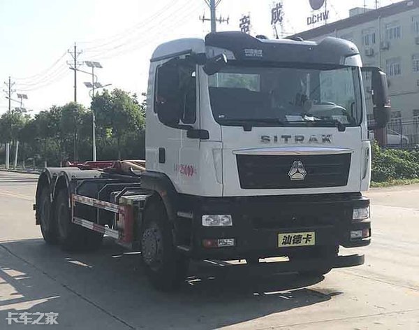 重汽汕德卡垃圾车,汕德卡勾臂垃圾车