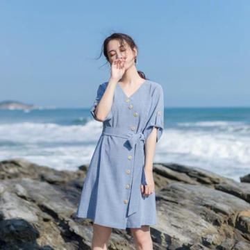 气质系带连衣裙,气质系带收腰连衣裙