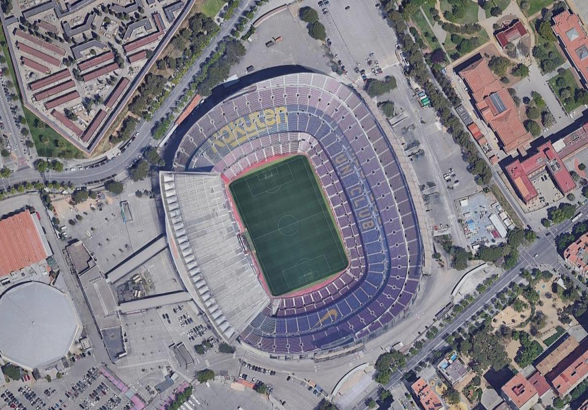 欧洲足联五星球场,卫星地图看中国足球场