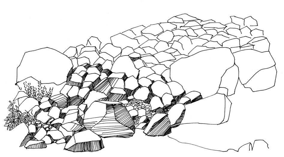 钢笔画石头画法,汤问钢笔画石头入门