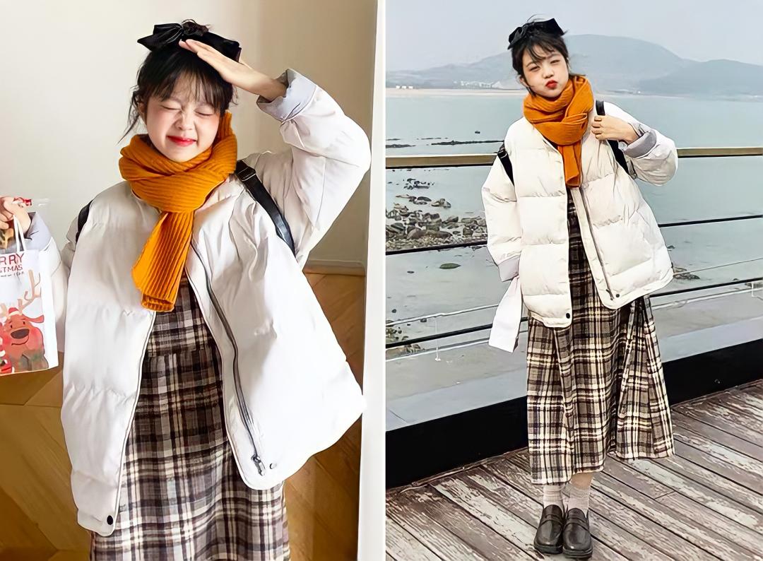 小个子140显高穿搭羽绒服,小个子冬季羽绒服搭配显瘦显高