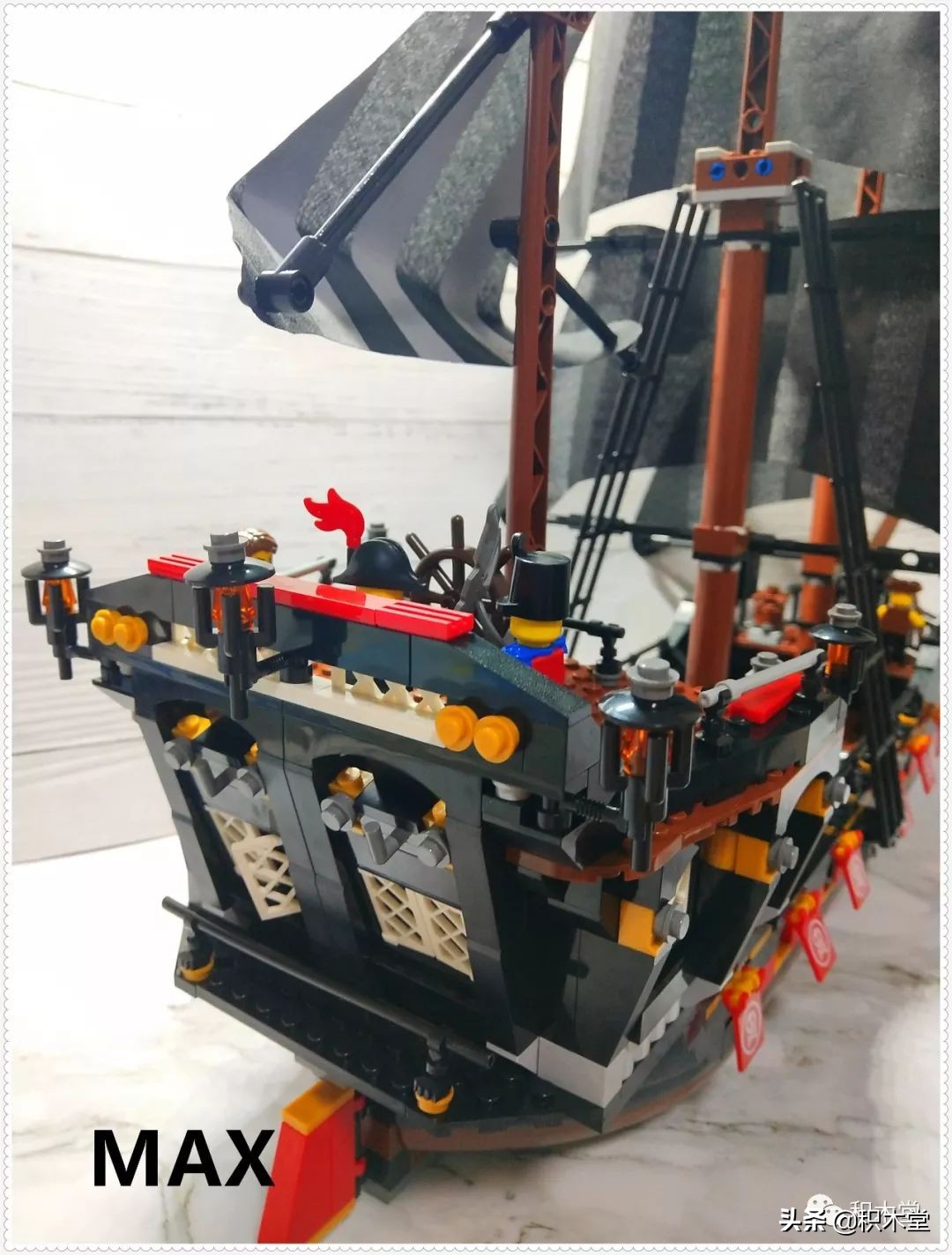 「虚测评」哲高积木QL1801海盗船之骷髅冒险号