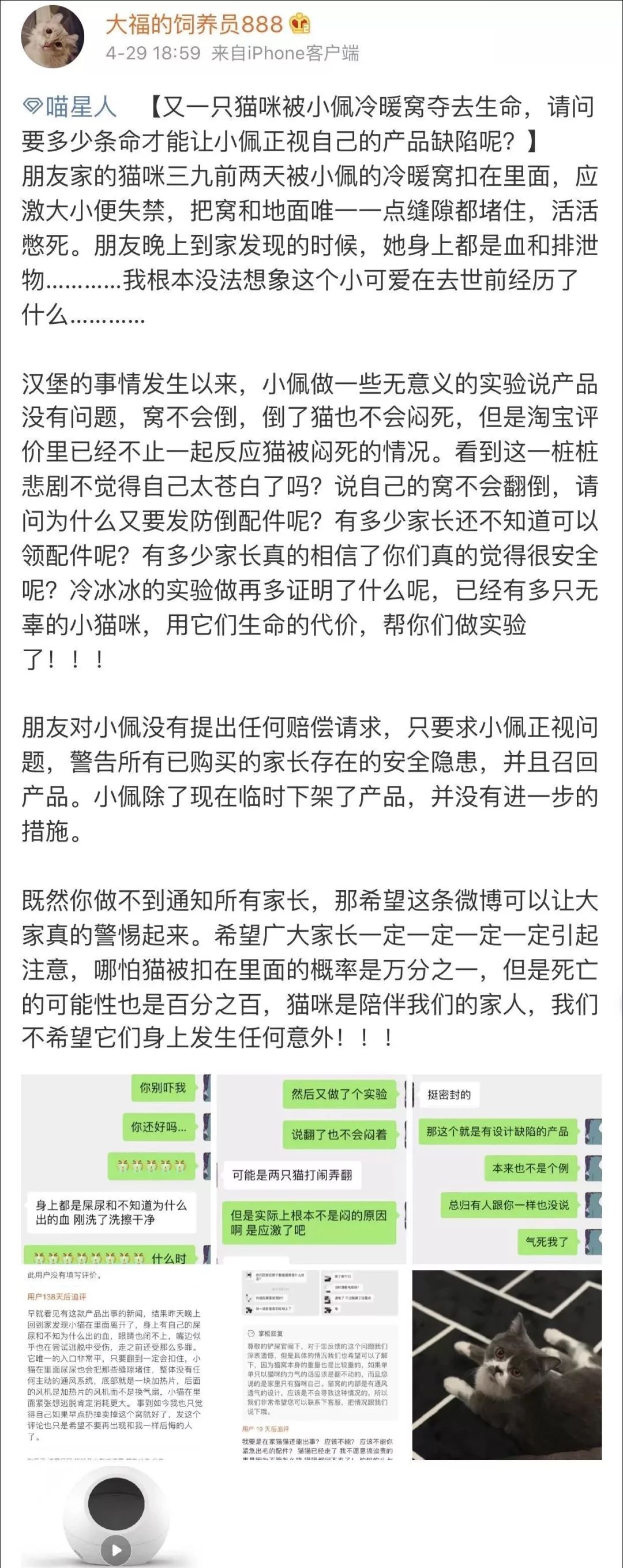 小佩猫窝事件,小佩闷死猫事件