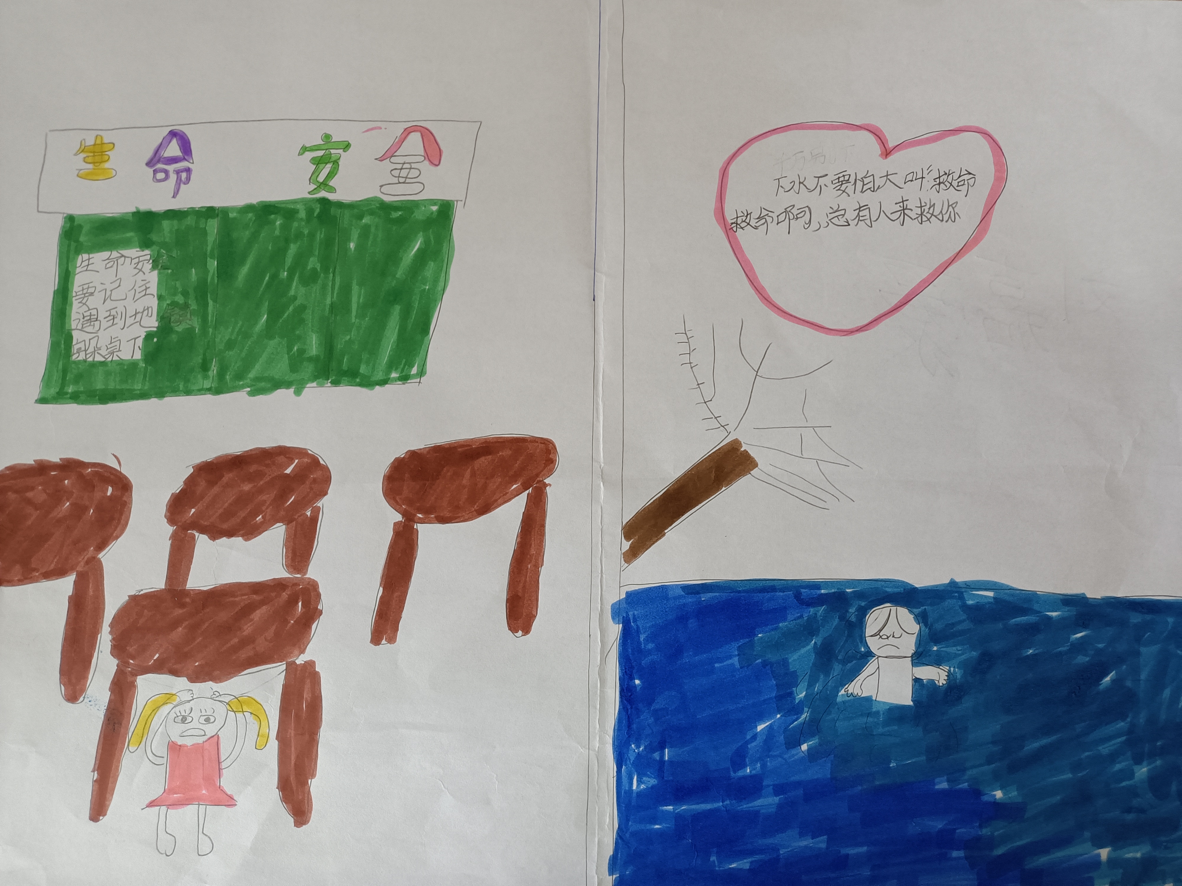 防震减灾的手抄报简笔画,幼儿园防震减灾的手抄报