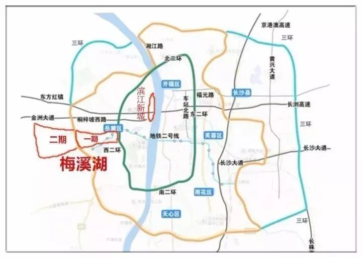 长沙梅溪湖与滨江新城,梅溪湖与滨江新城对比