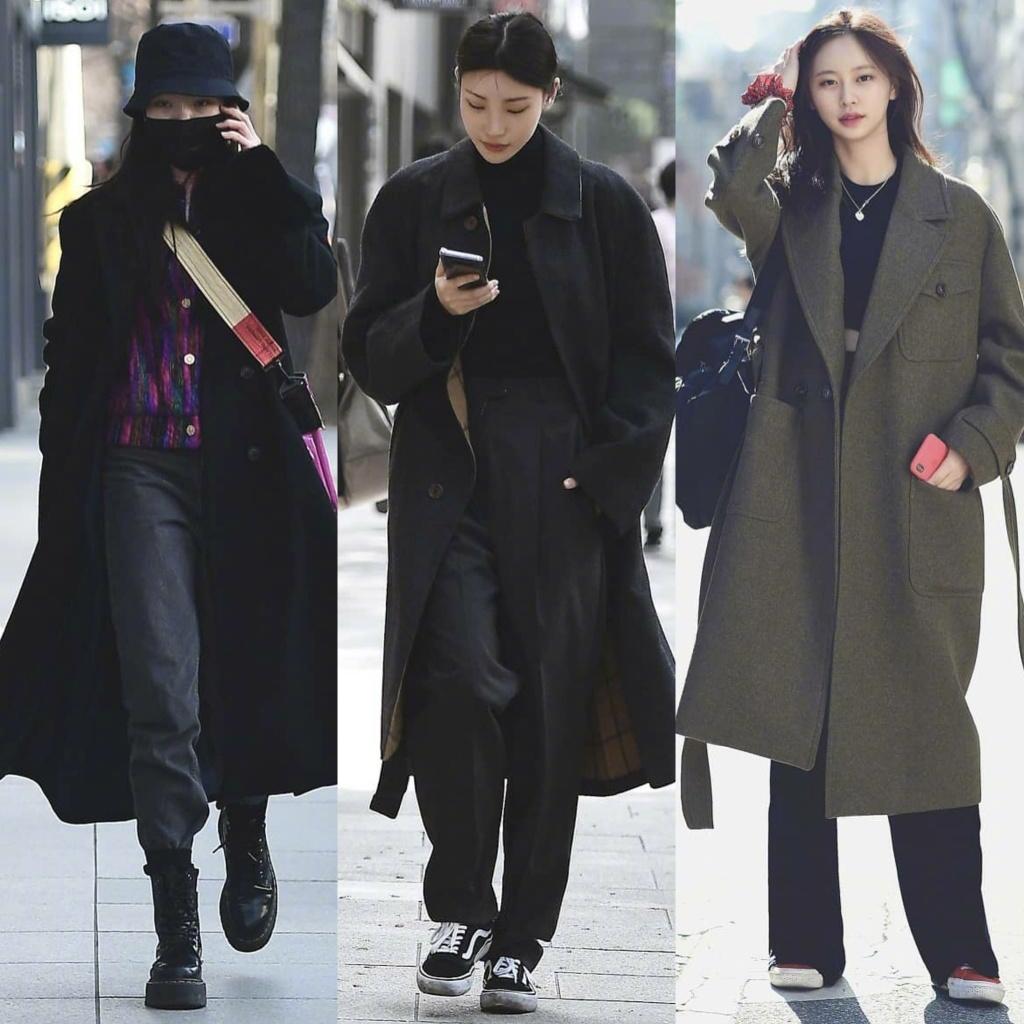 韩国一款女士大衣很火,韩国女明星冬天大衣穿搭