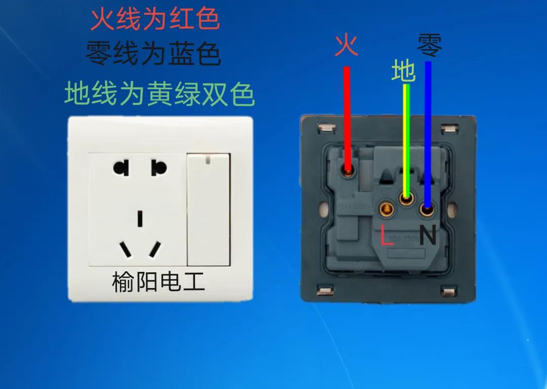 单开五孔，一开五孔单控开关，开关控制插座，插座单独使用的接线