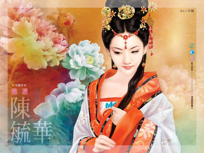 古典美女手绘,中式古典手绘效果图