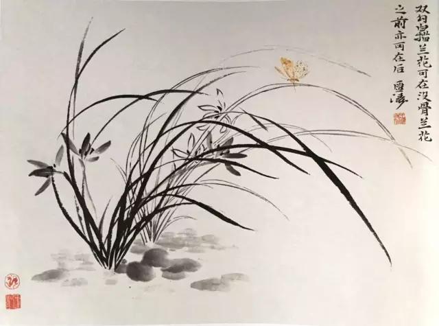 国画兰花绘画图,简单国画兰花画法教程