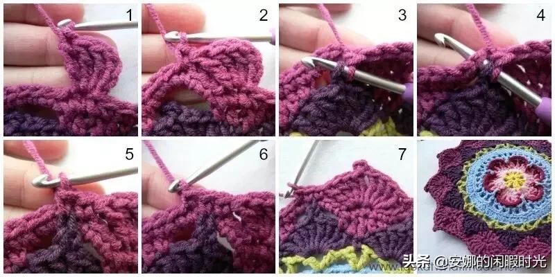 曼陀罗毯子编织教程,苏菲花园曼陀罗毯子钩法高清图解