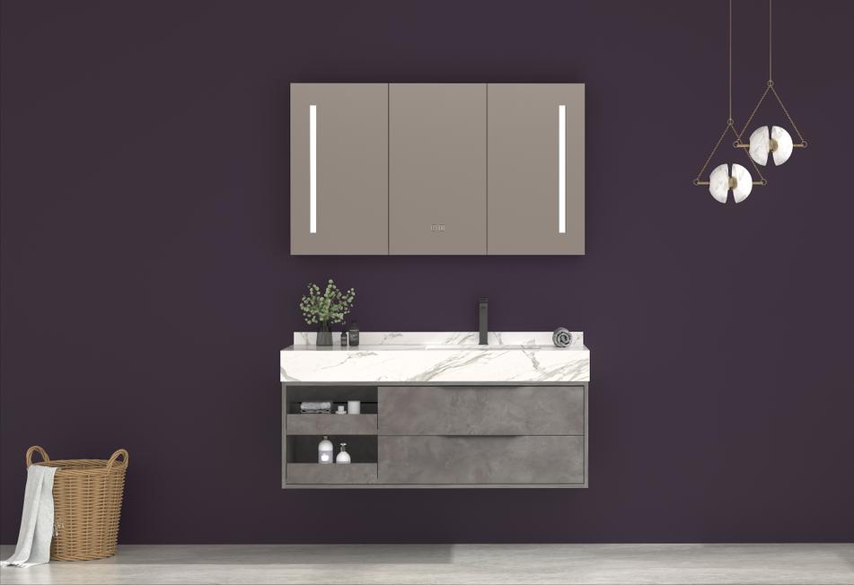 怎么挑选岩板浴室柜价格如何,卫生间浴室柜釉面一体怎样挑选