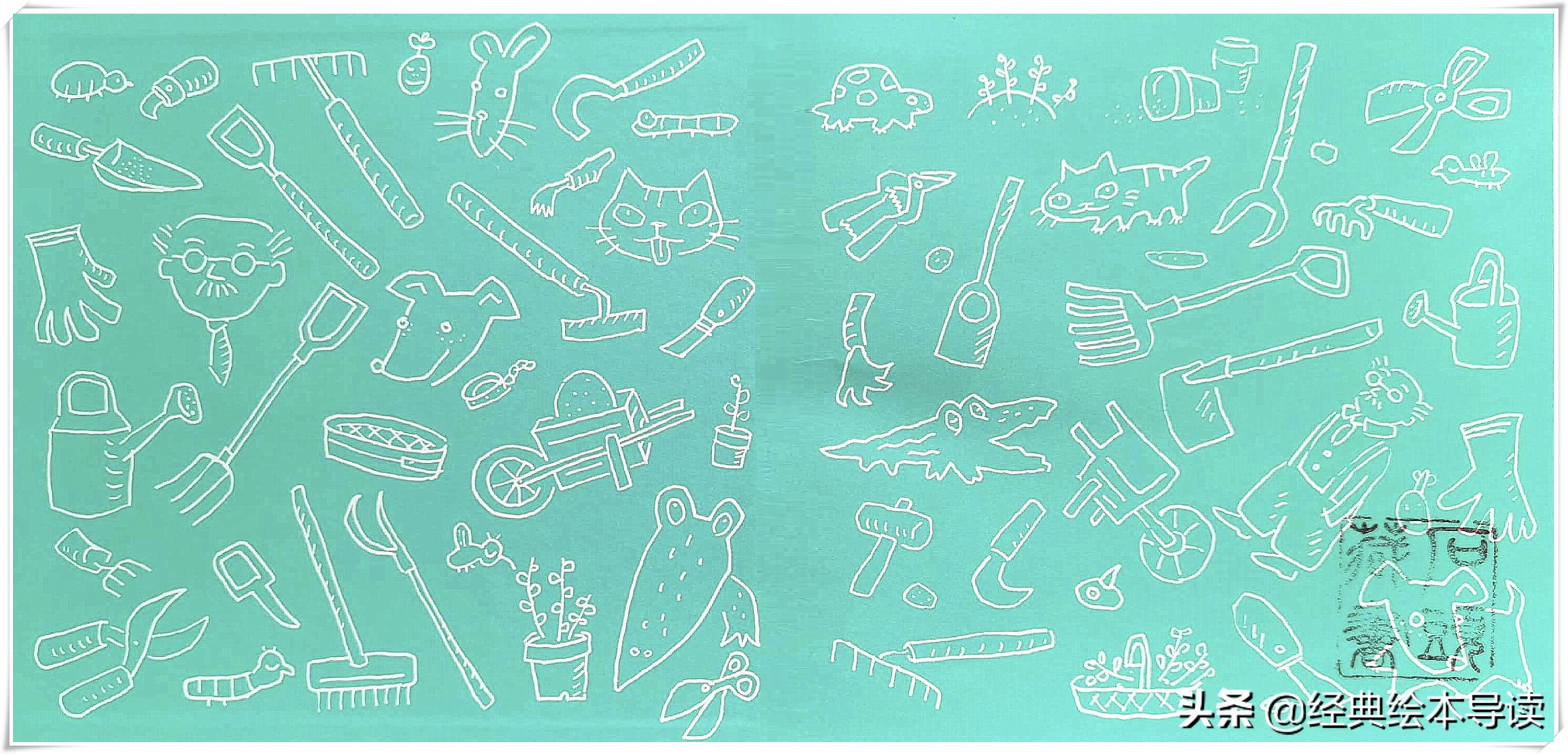 鲁拉鲁先生的木工活绘本导读,鲁拉鲁先生的院子英语版