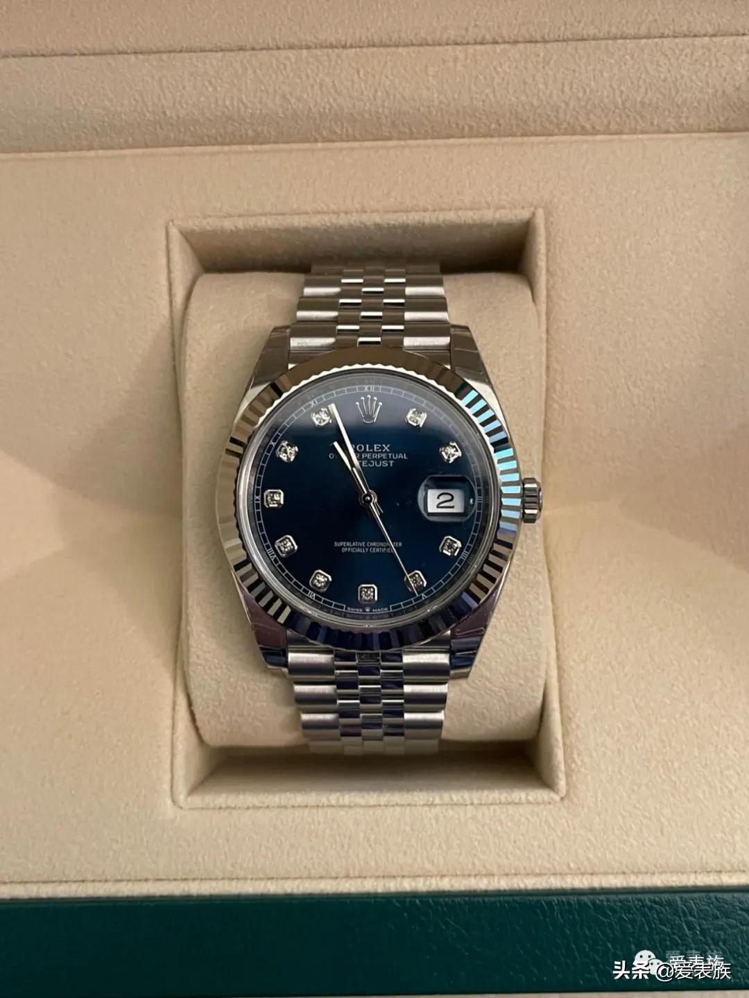 劳力士日志41蓝盘罗马数字,劳力士蓝盘41日志真假对比
