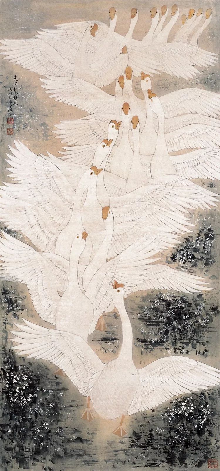 他45岁之前以临摹为主，46岁后创作即达高峰