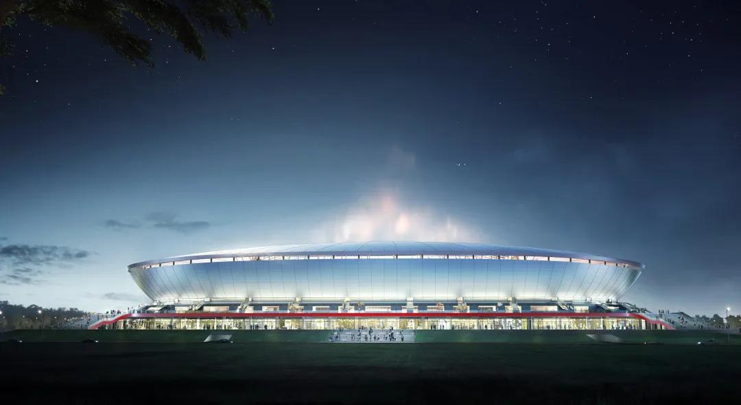 上海国际足球场建设,浦东专业足球场钢结构剖面图