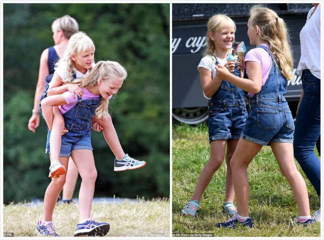 安妮公主四孙女齐聚草地，最小莉娜学走路，撞脸表哥路易小王子