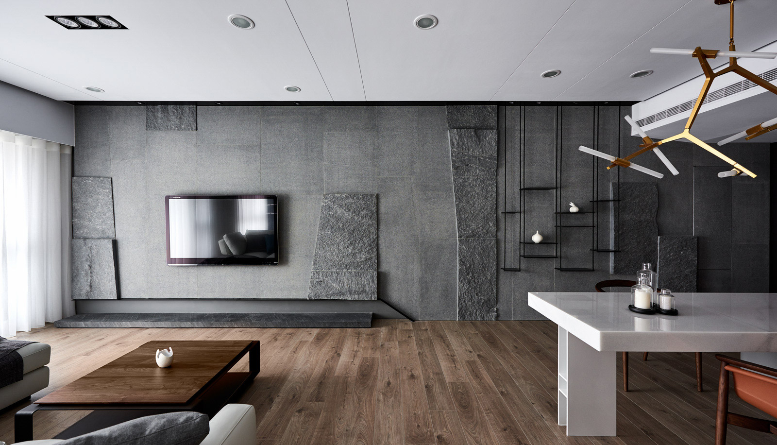 房子装修漂亮便捷的背景墙来啦,背景墙较短新中式效果图大全